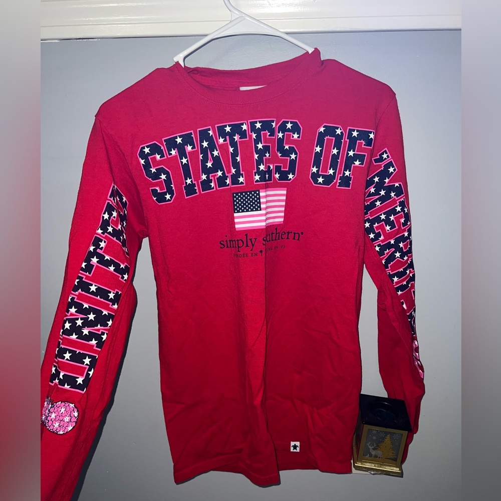 american flag simply southern long sleeve
